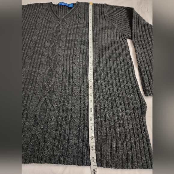 Karen Scott Sport V Neck Cabled Ribbed Sweater Women XL Gray - Picture 8 of 11